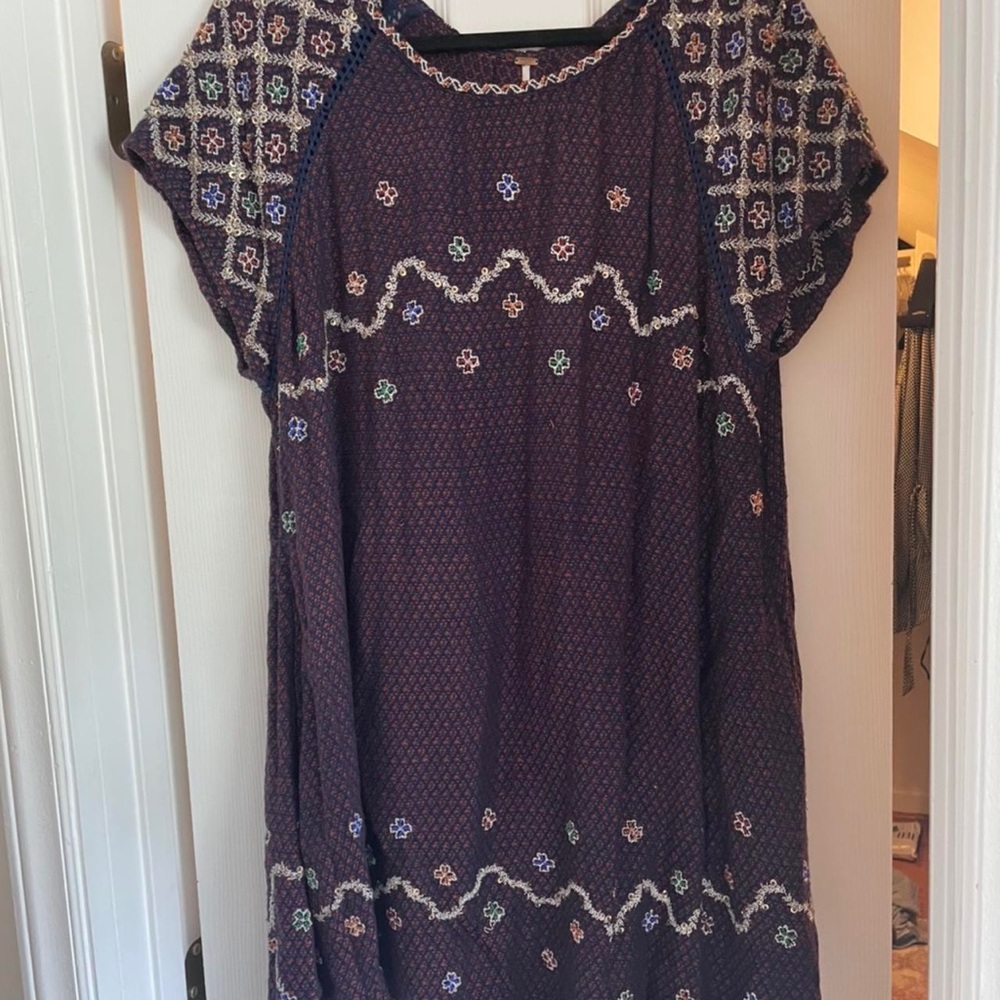 Unique Free People Beaded Knit Dress